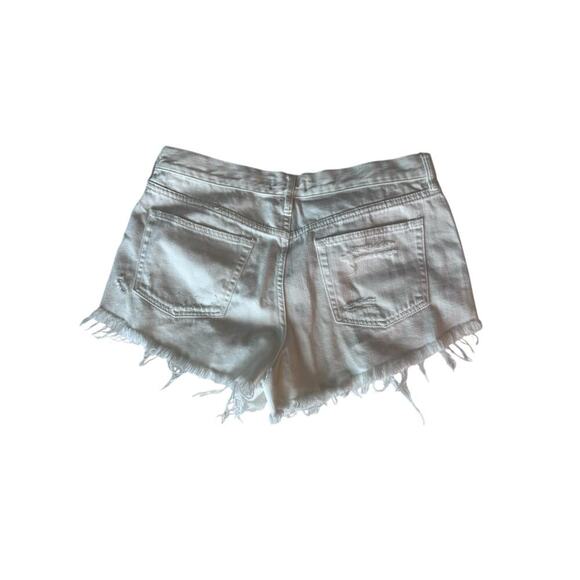 We The Free White Loving Good Vibrations Cutoff Denim Shorts Size 30 - Picture 6 of 6